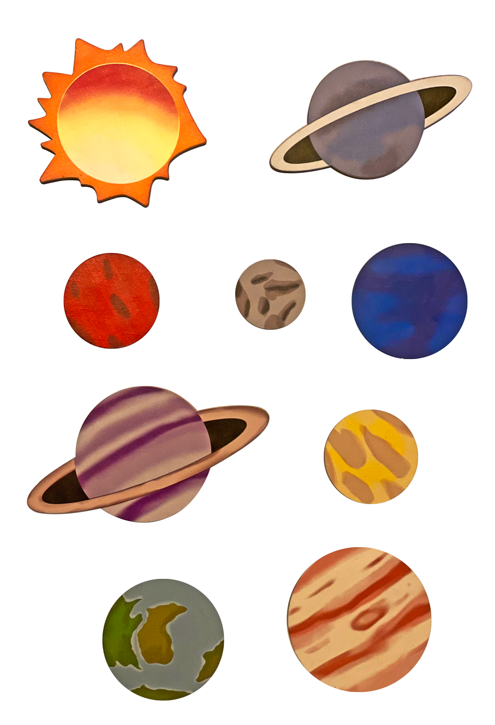 Wooden Planet Magnets